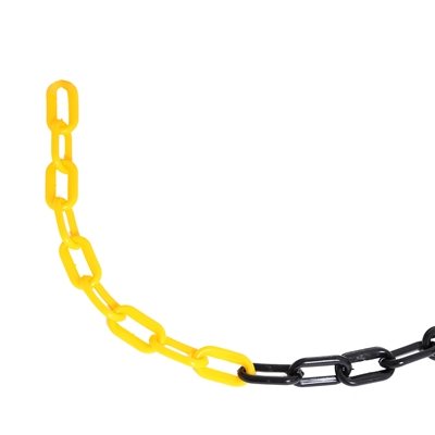 Avsperringskjede for plaststolper - 10 meter - Svart / Gul