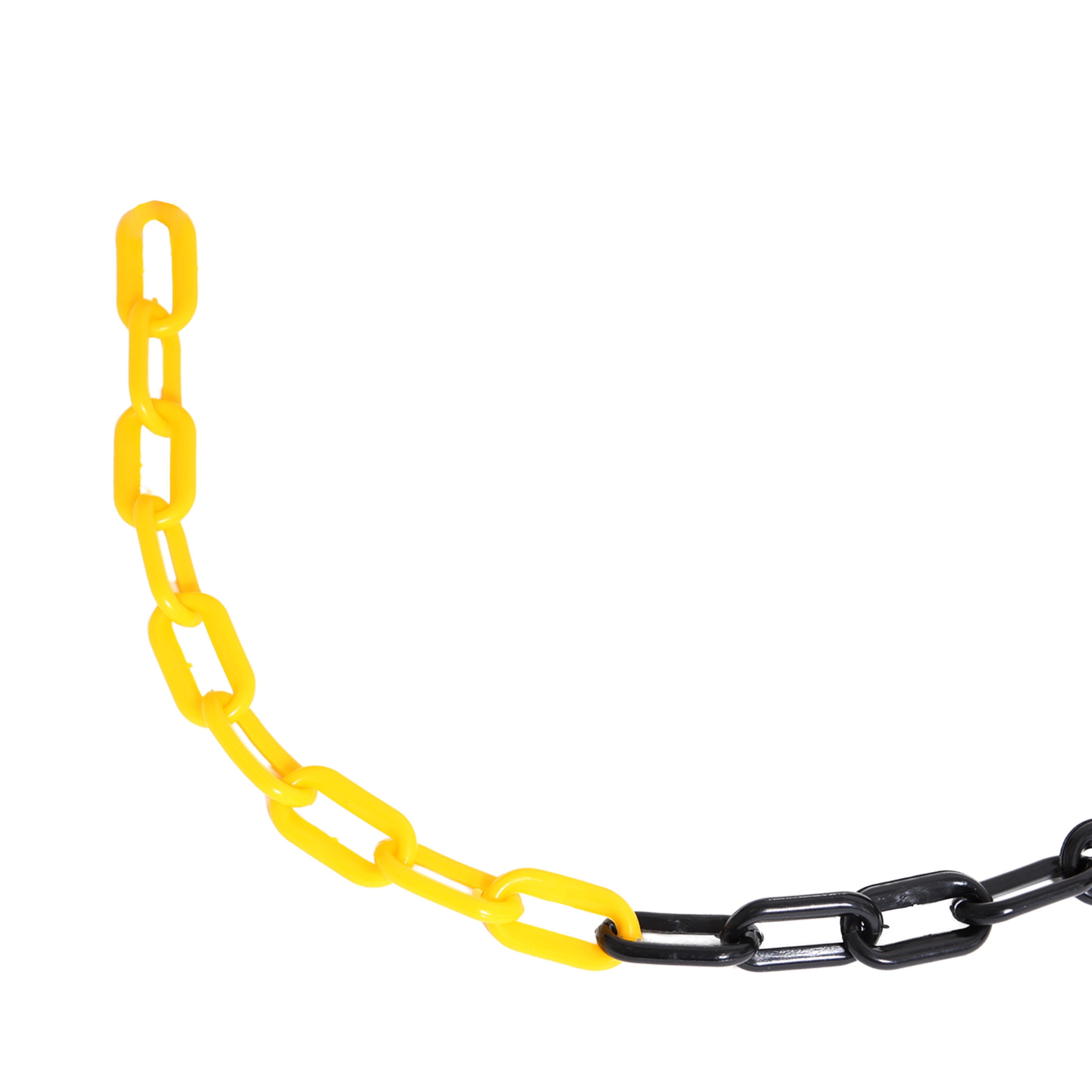 Avsperringskjede for plaststolper - 25 meter - Svart / Gul