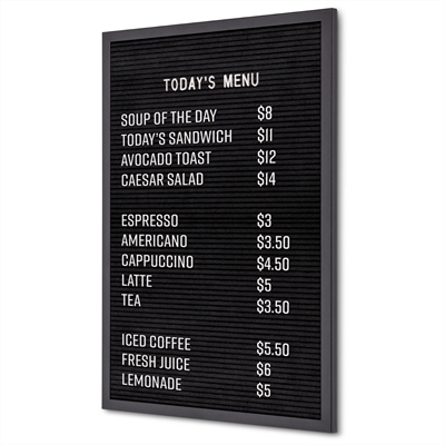 Svart bokstavtavle - 40x60 cm