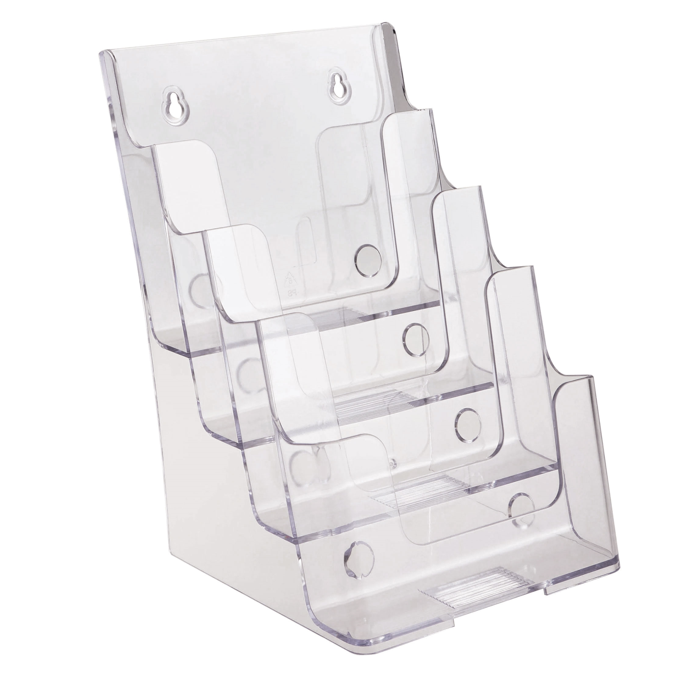 Akryl 4-roms brosjyreholder for bord / vegg - A5