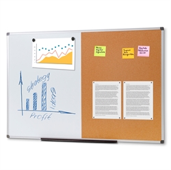 Alu Combi Board whiteboard med kork til vegg - 120x90 cm