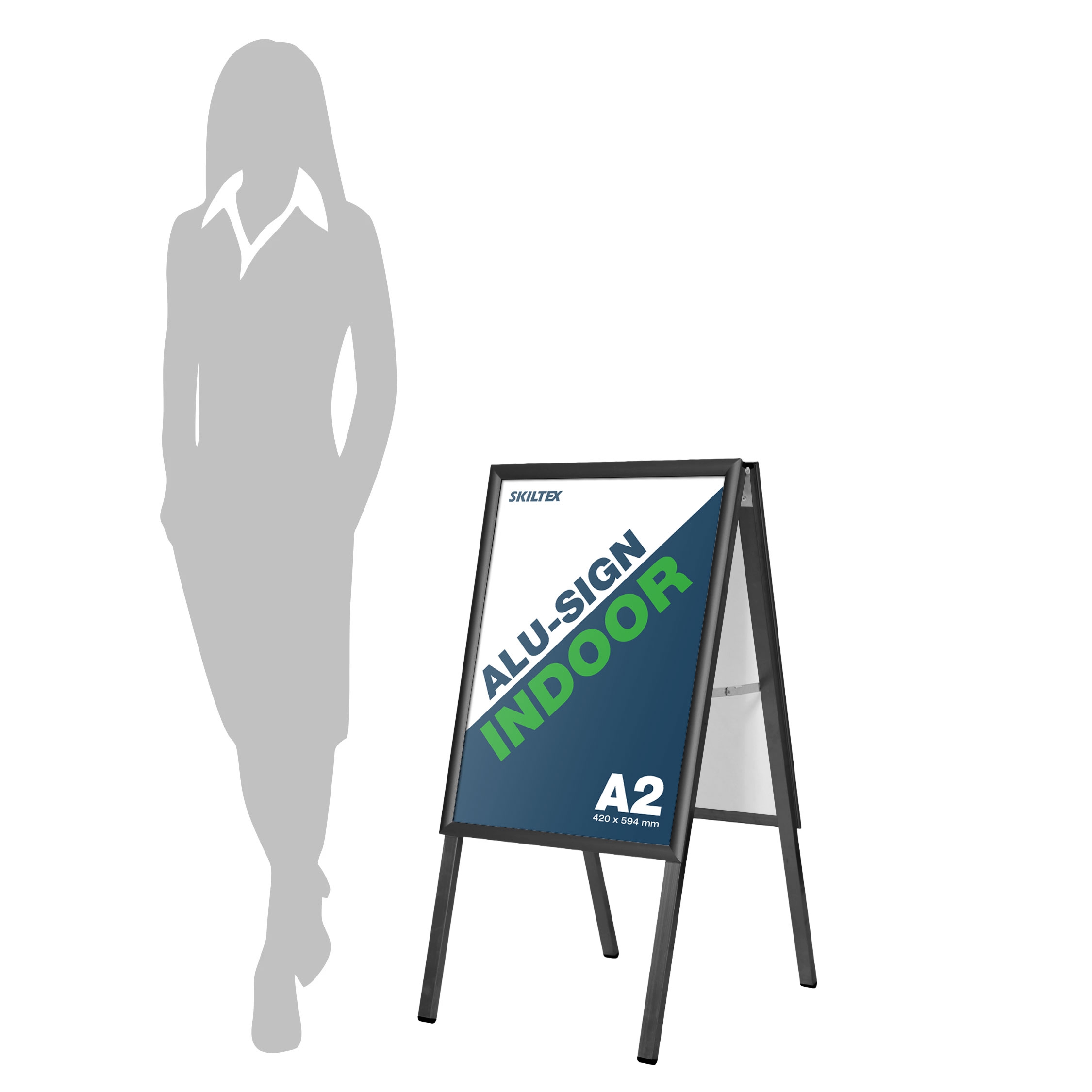 Alu-Sign INDOOR A-Bukk Sort - A2