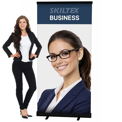 BUSINESS svart roll up banner inkl. trykk - 100 x 200 cm