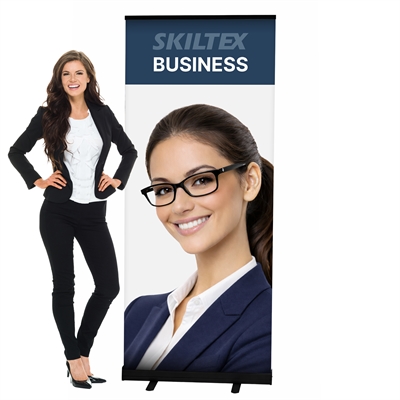 BUSINESS svart roll up banner inkl. trykk - 85 x 200 cm