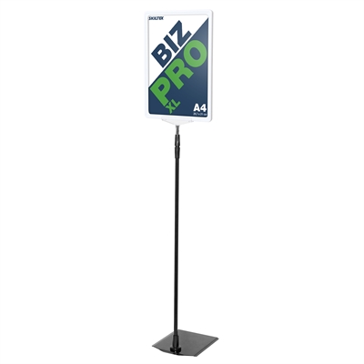 Biz Pro XL hvit skiltholder med svart metallfot - A4