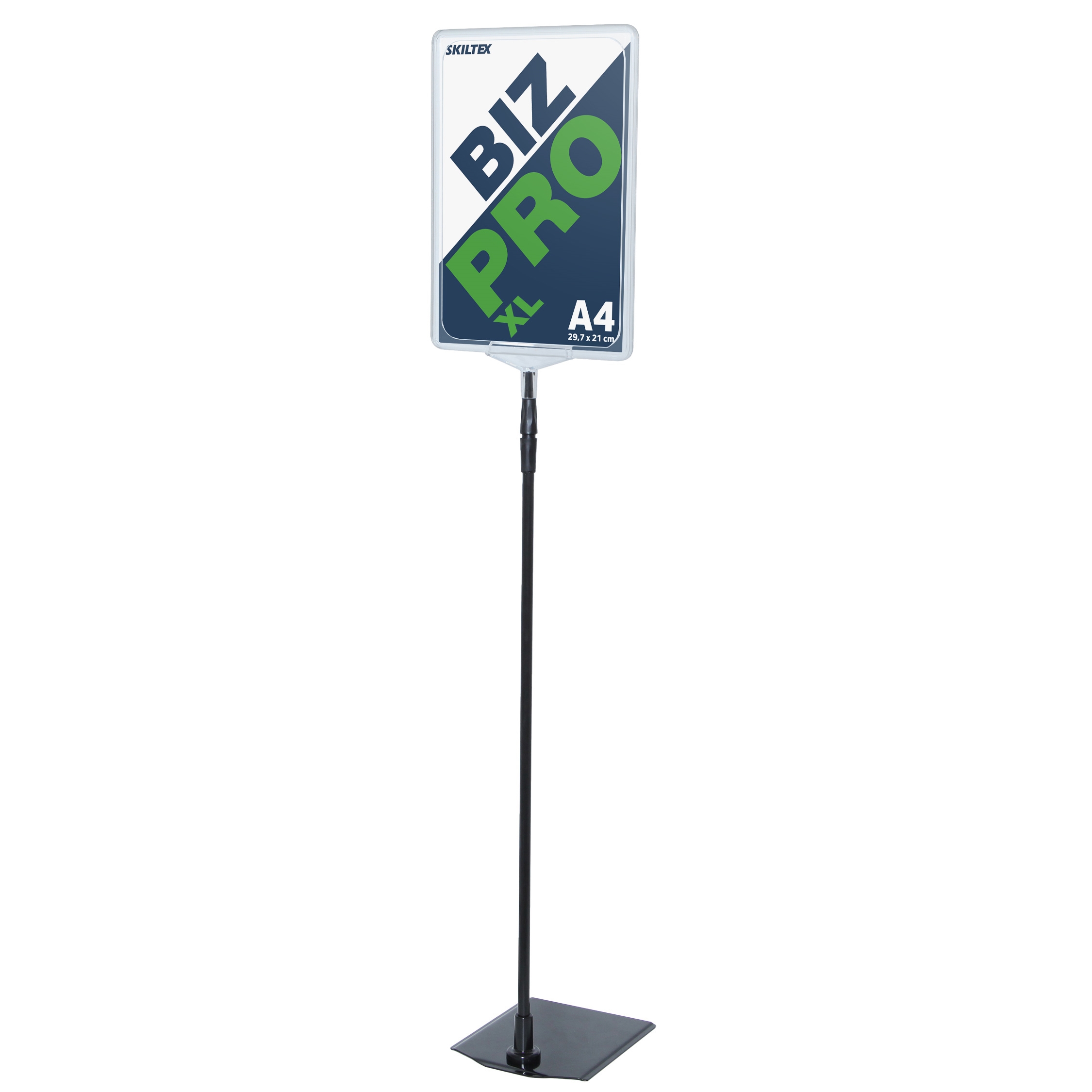 Biz Pro XL transparent skiltholder med metallfot - A4