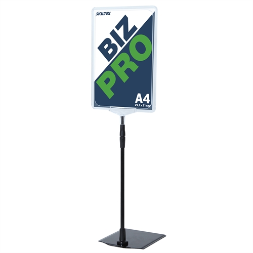 Biz Pro transparent skiltholder med metallfot - A4