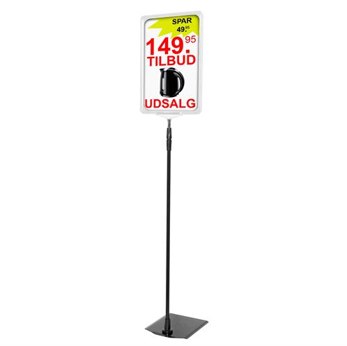 Biz Pro XL hvit skiltholder med metallfot