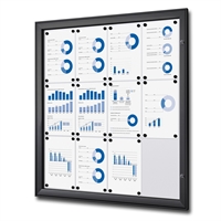 Sort BoardPro whiteboard oppslagsskap - 12xA4