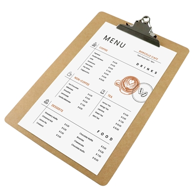 Classic Tre clipboard menuholdere - Lysbrun