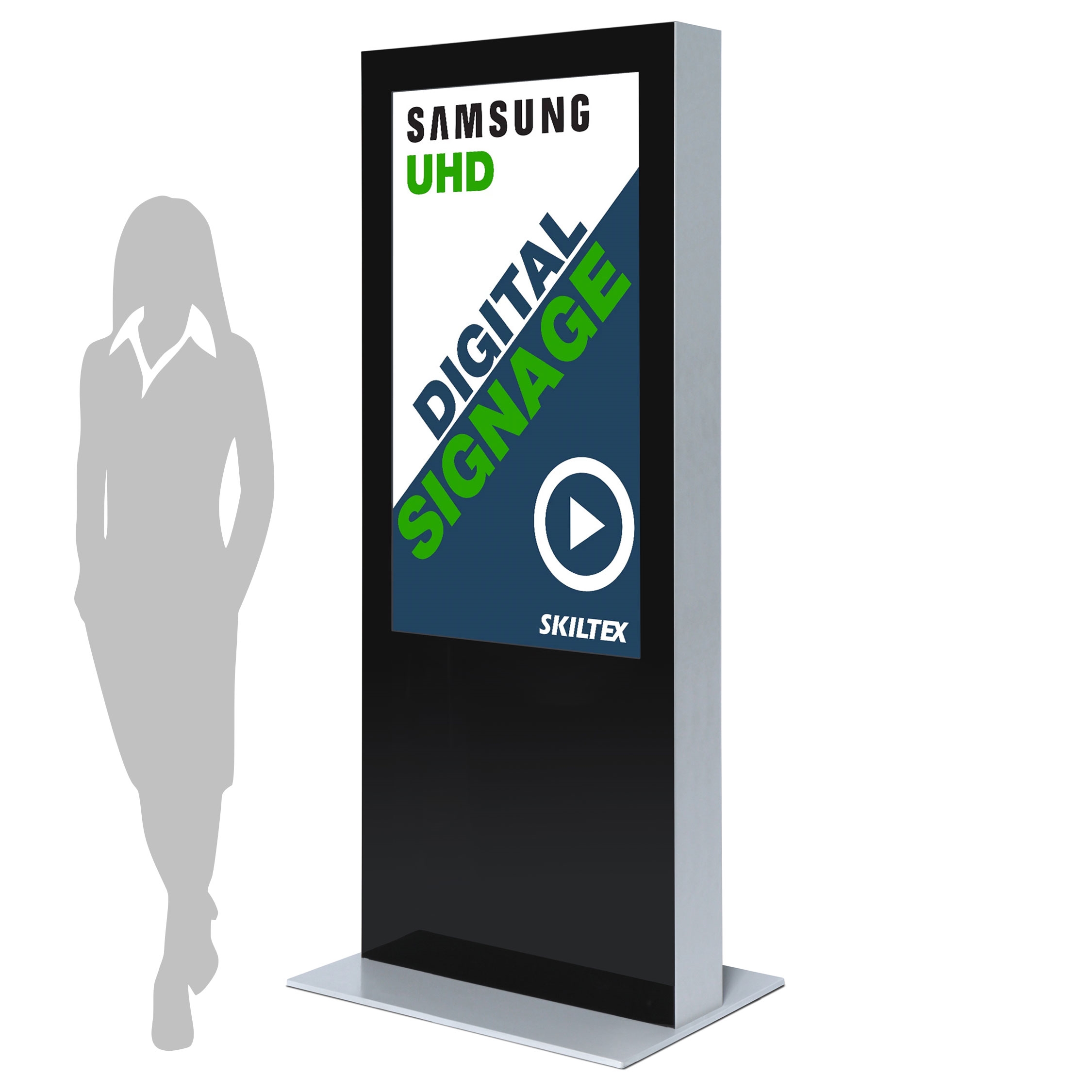 Dobbelsidig Digital Totem Skilt - Svart - 55\'\'