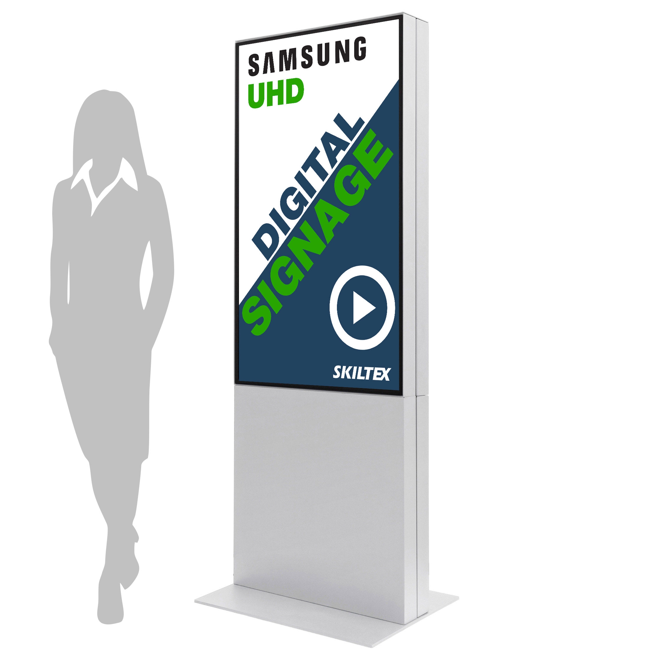 Smart-Line Dobbelsidet Totem Digitalskilt med 50" skjerm - Hvit
