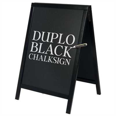 Duplo svart krittavleskilt
