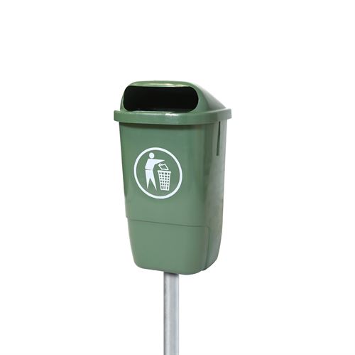 ECO Søppelbøtte med stolpe - 50L - Grønn