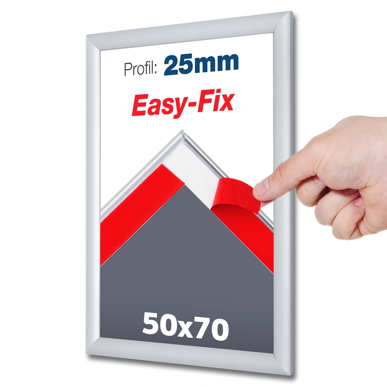 EasyFix Selvklebende klikkrammer med 25mm profil - 50x70 cm