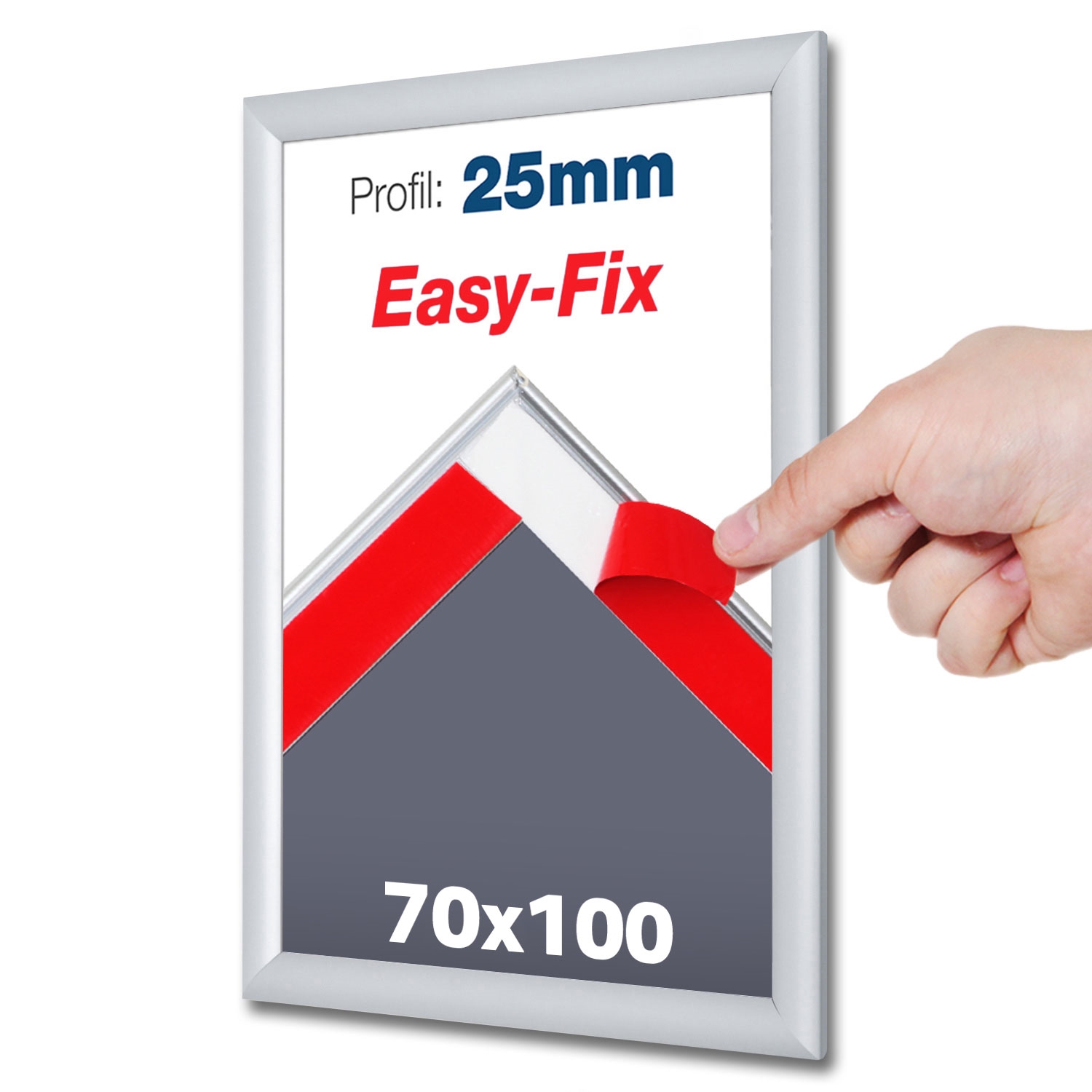 EasyFix Selvklebende klikkrammer med 25mm profil - 70x100 cm