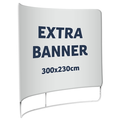 Ekstra banner til Zipper Wall Curved - 300x230 cm - Inkl. trykk på én side
