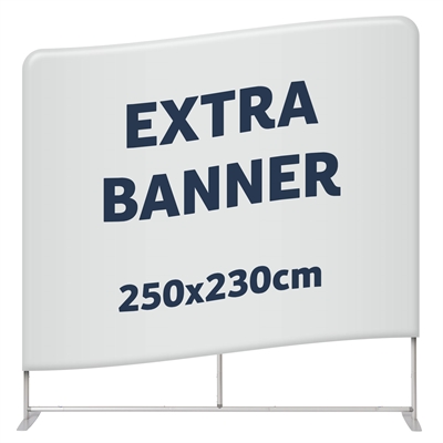 Ekstra banner til Zipper Wall Straight - 250x230 cm - Inkl. trykk på begge sider
