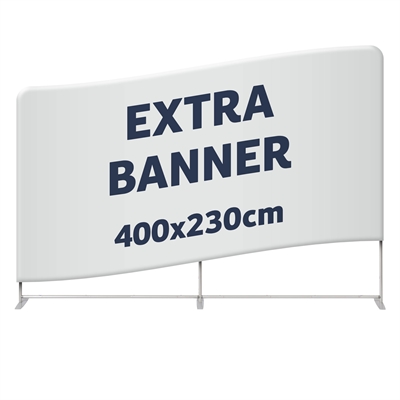 Ekstra banner til Zipper Wall Straight - 400x230 cm - Inkl. trykk på én side
