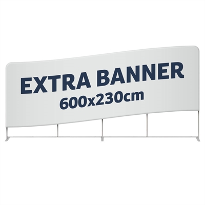 Ekstra banner til Zipper Wall Straight - 600x230 cm - Inkl. trykk på én side