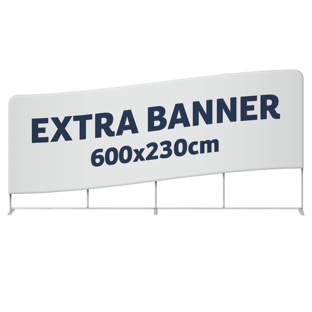 Ekstra banner til Zipper Wall Straight - 600x230 cm - Inkl. trykk på én side