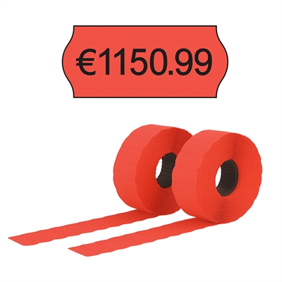 Etiketter til prismerkepistoler - 12x26 mm - Permanent - Rød