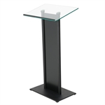 Herdet glass podium med frontpanel - Svart