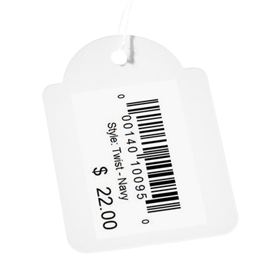 Hengelapp med snor 36x53 mm - Pakke med 1000 stk.