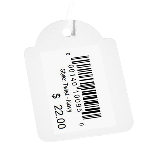 Hengelapp med snor 36x53 mm - Pakke med 1000 stk.