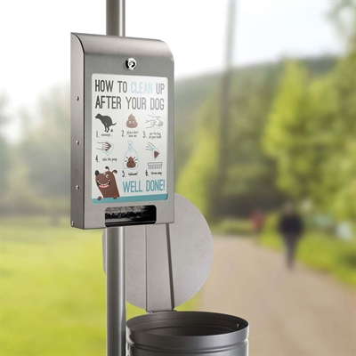 Hundeposeholder med A4 infodisplay - Grå