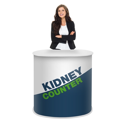 Hvit Kidney messebord - Inkl. Trykk