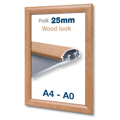 Klikkrammer med trelook - 25 mm profil