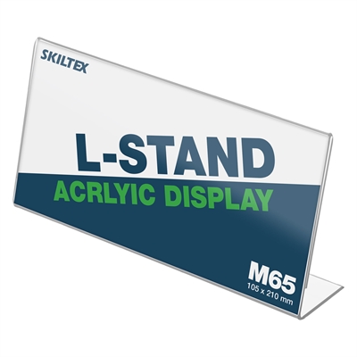 L-Stand Bredformat Akryl Skilteholder - M65