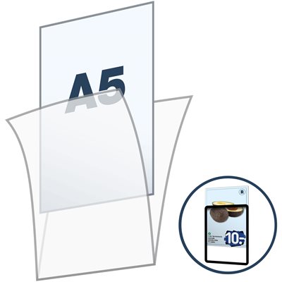 Plastlomme / frontplater for plastrammer - A5