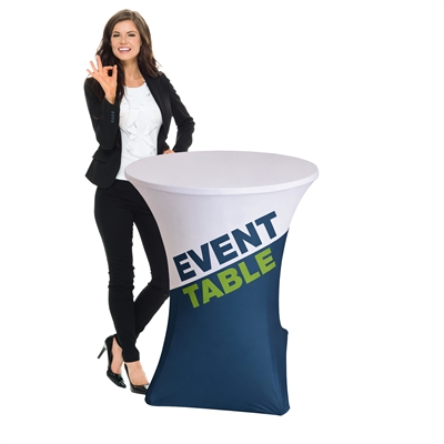 Rundt Ståbord / Klappbord - Ø80 x 110 cm - Inkl. Print