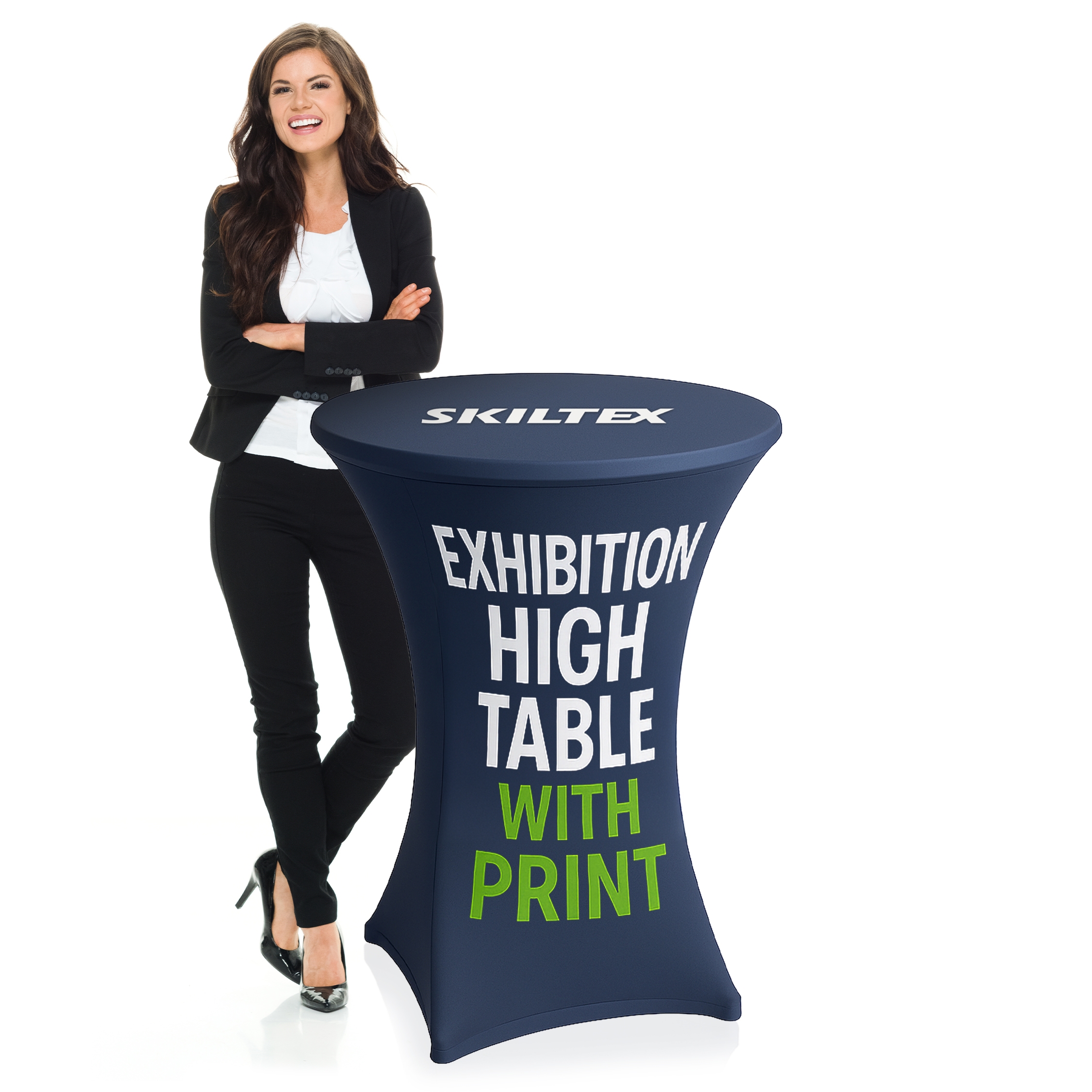 Rundt Ståbord / Klappbord - Ø80 x 110 cm - Inkl. Print