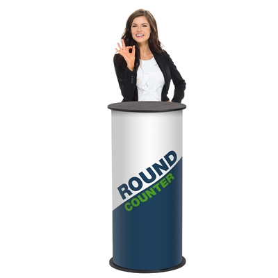 Rund messebord / podie - Inkl. Trykk