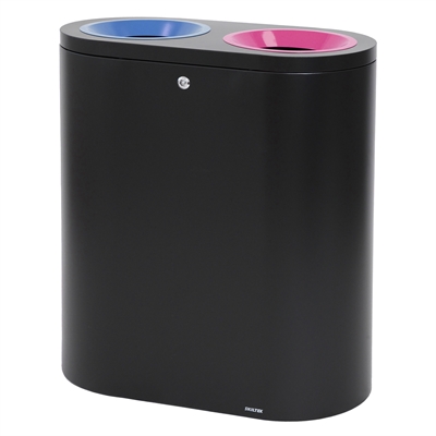 SKILTEX Twin station til Avfallssortering - 2x50L - Blå & Magenta