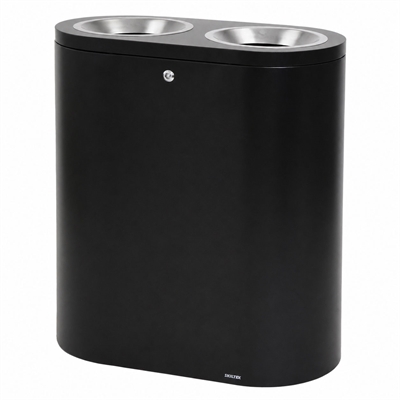 SKILTEX Twin station til Avfallssortering - 2x50L - Sølv
