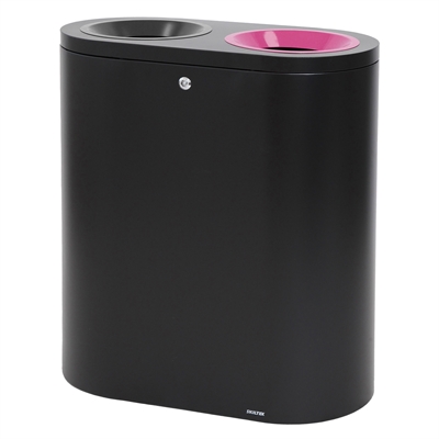 SKILTEX Twin station til Avfallssortering - 2x50L - Svart & Magenta
