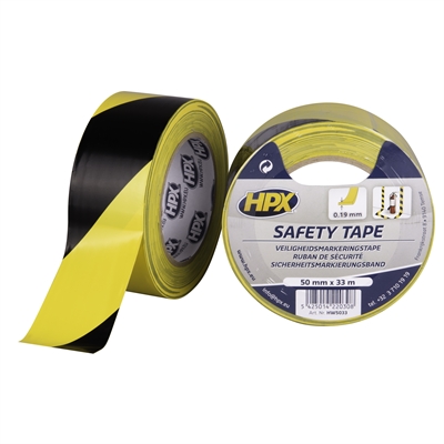Advarselstape / Gulvtape - Gul / Svart - 50mm x 33m
