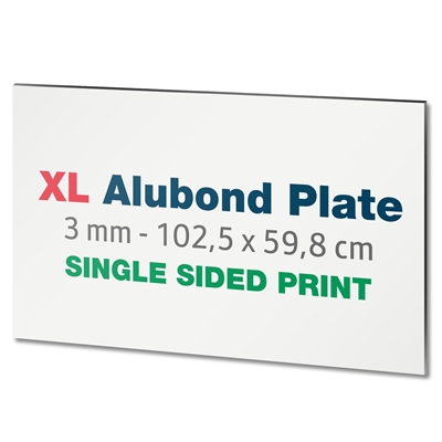 3 mm Alubond-plate - Inkl. trykk på én side | 102,5 x 59,8 cm