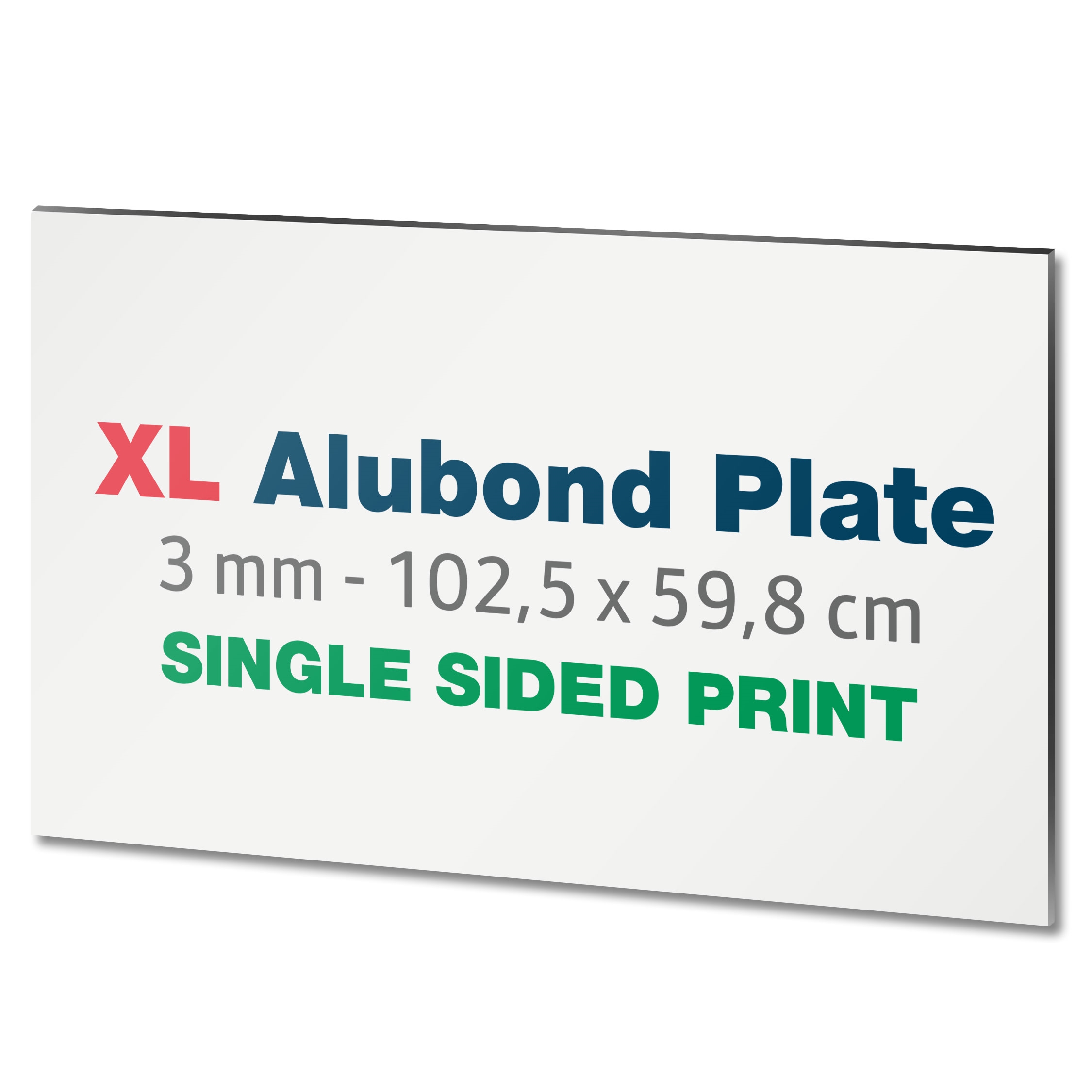3 mm Alubond-plate - Inkl. trykk på én side | 102,5 x 59,8 cm