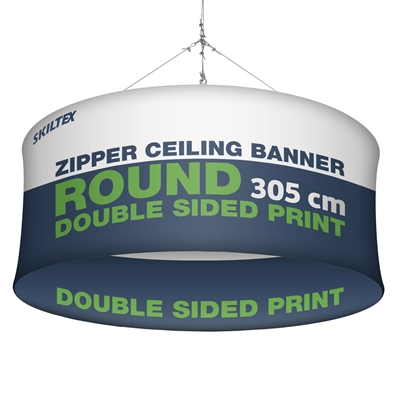 Zipper Takbanner Rund - Ø 305 cm - Inkl. trykk på begge sider
