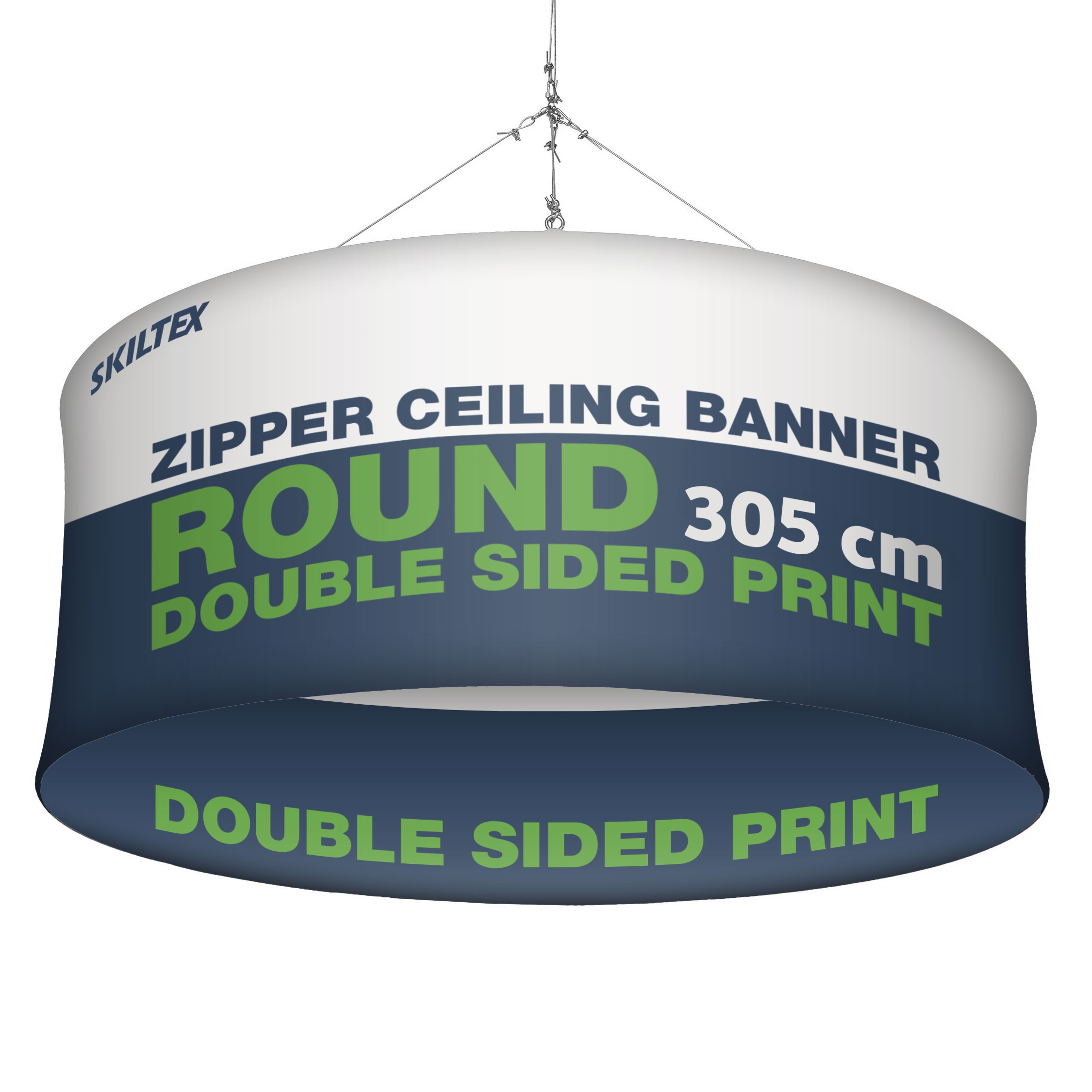Zipper Takbanner Rund - Ø 305 cm - Inkl. trykk på begge sider
