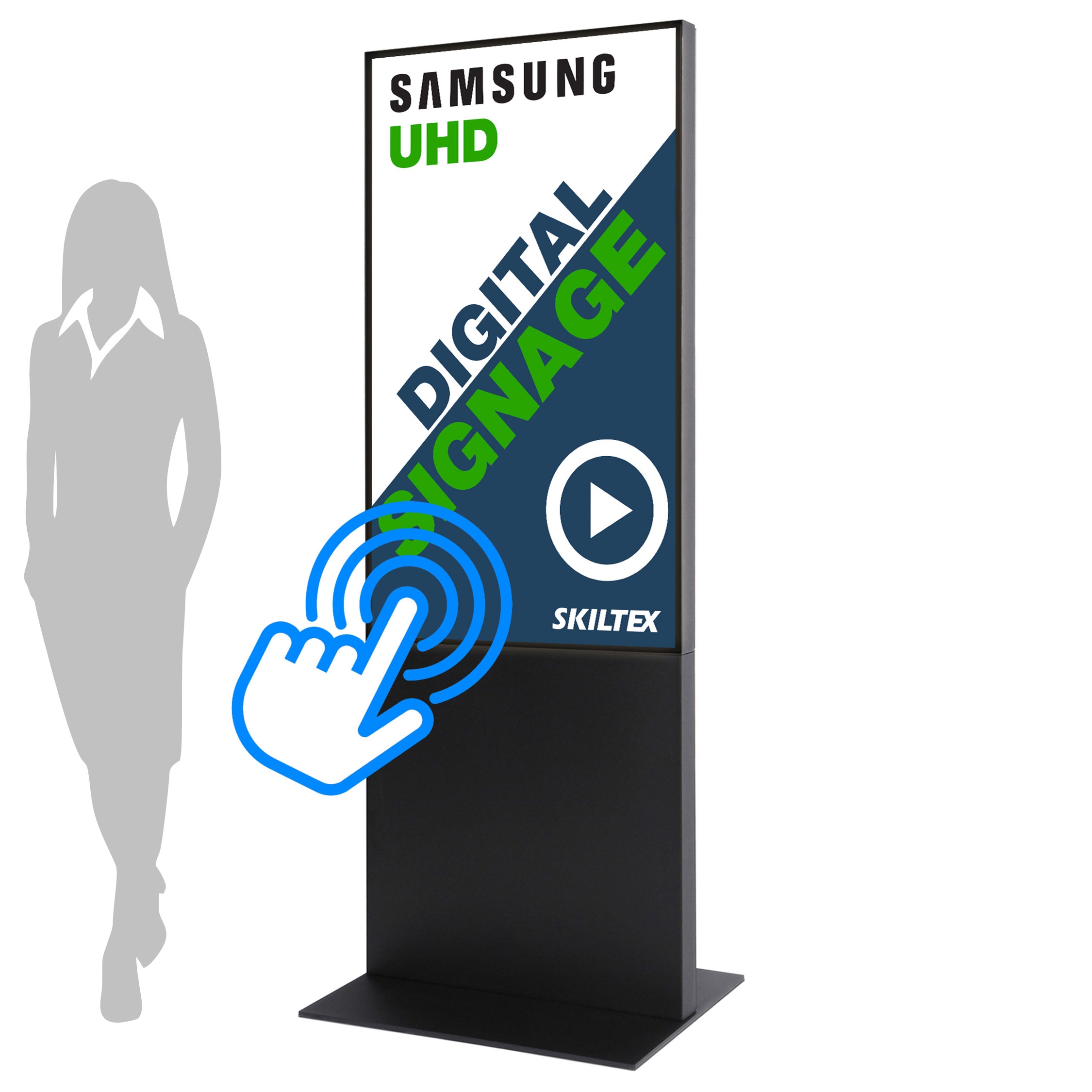 Smart-Line Totem Digital skilt med 55" Touch skjerm - Svart