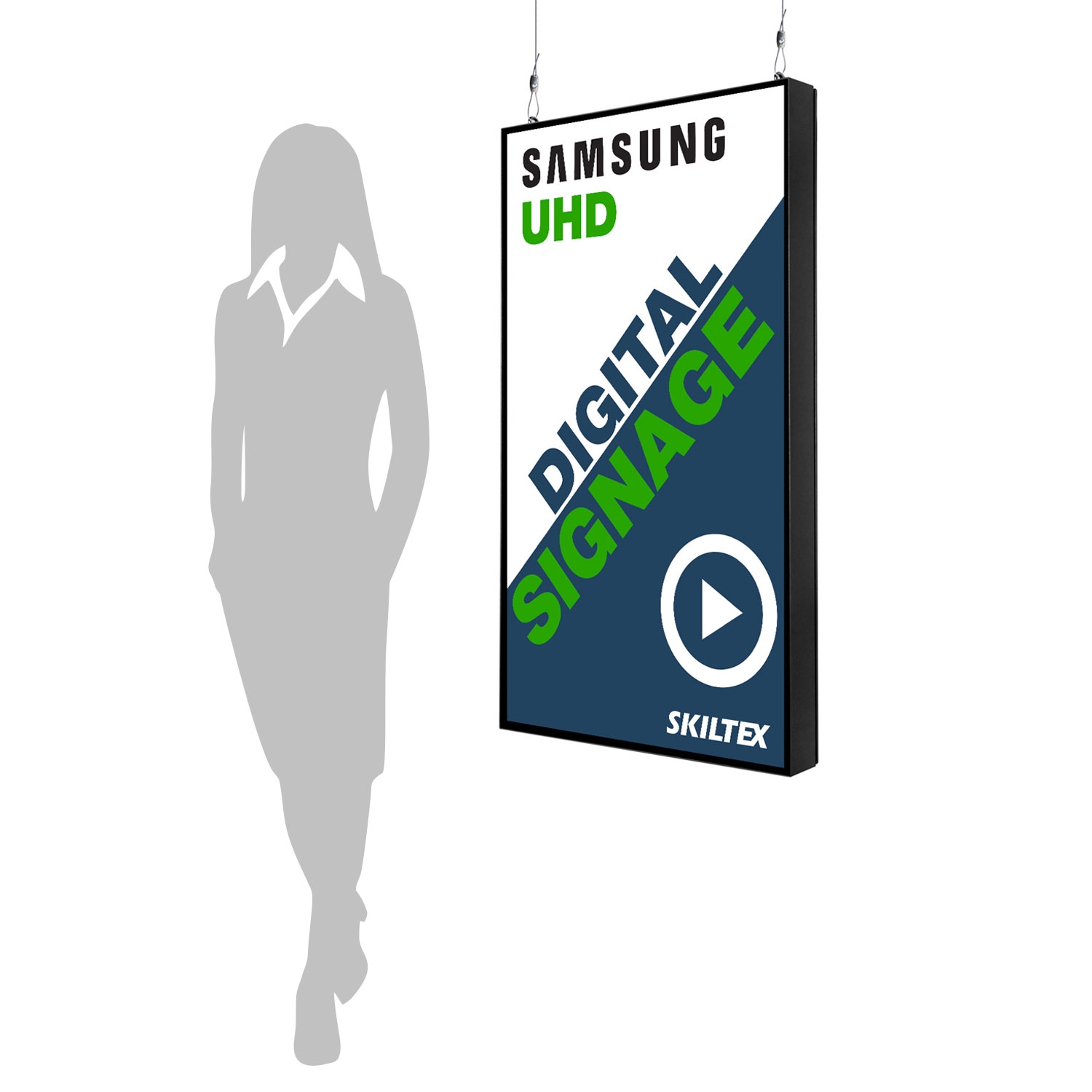 Smart-Line Wall - Digitale skilt for vegg / tak med 43" skjerm - Sort