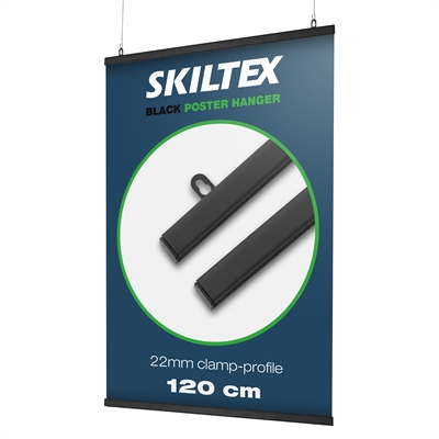 Sorte plakatlister 120 cm | 22mm klemme-profil 