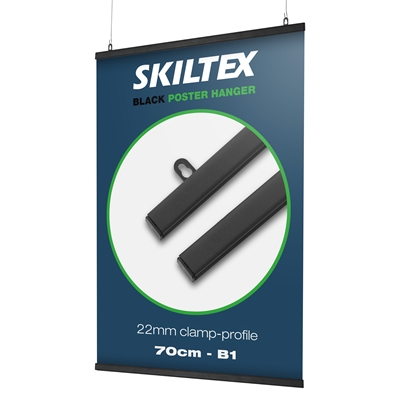 Sorte plakatlister B1 - 70 cm | 22mm klemme-profil 