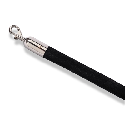 Svart velour tau med gull klikklås - 200 cm